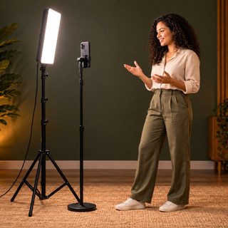 Kit Ring Light  Luminária 16 Pol Led Iluminador Com Tripé 2,10 Profissional Estudio Portátil