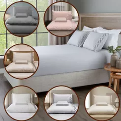 Jogo de Cama Solteiro Casal Queen King 3 Peças Extra Macio Bordado Inglês Toque De Algodão Luxor Rozac