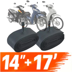 Par Camara Ar Aro Moto 14 + 17 Biz 100 110 125 Pop 100 110 Dianteiro + Traseiro