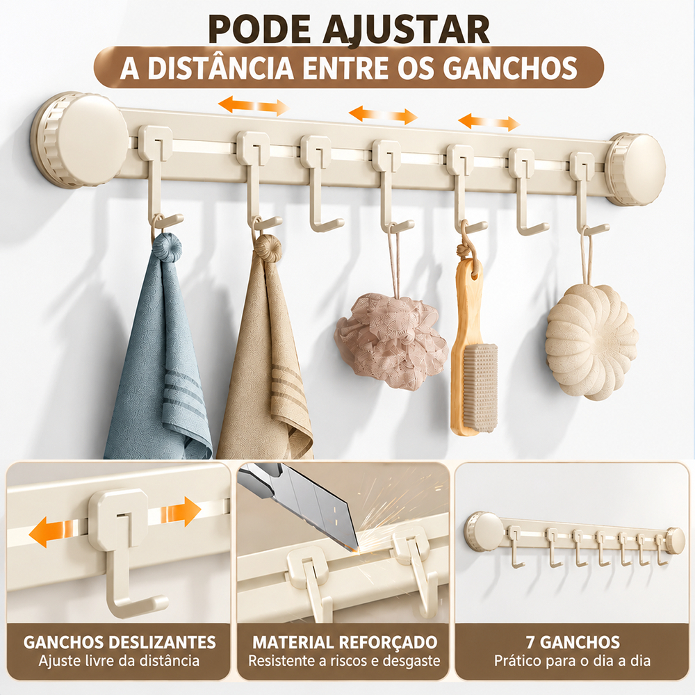 Ganchos Adesivos Fortes Sem Perfuração-Toalha E Cabide De Parede Para Banheiro Cozinha — imagem 2 de 2