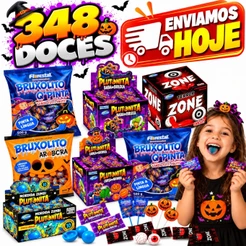 Halloween Doces Balas Pirulitos Chicletes Pinta Língua Bruxolito Plutonita Terror Zone Festa Lembrancinhas
