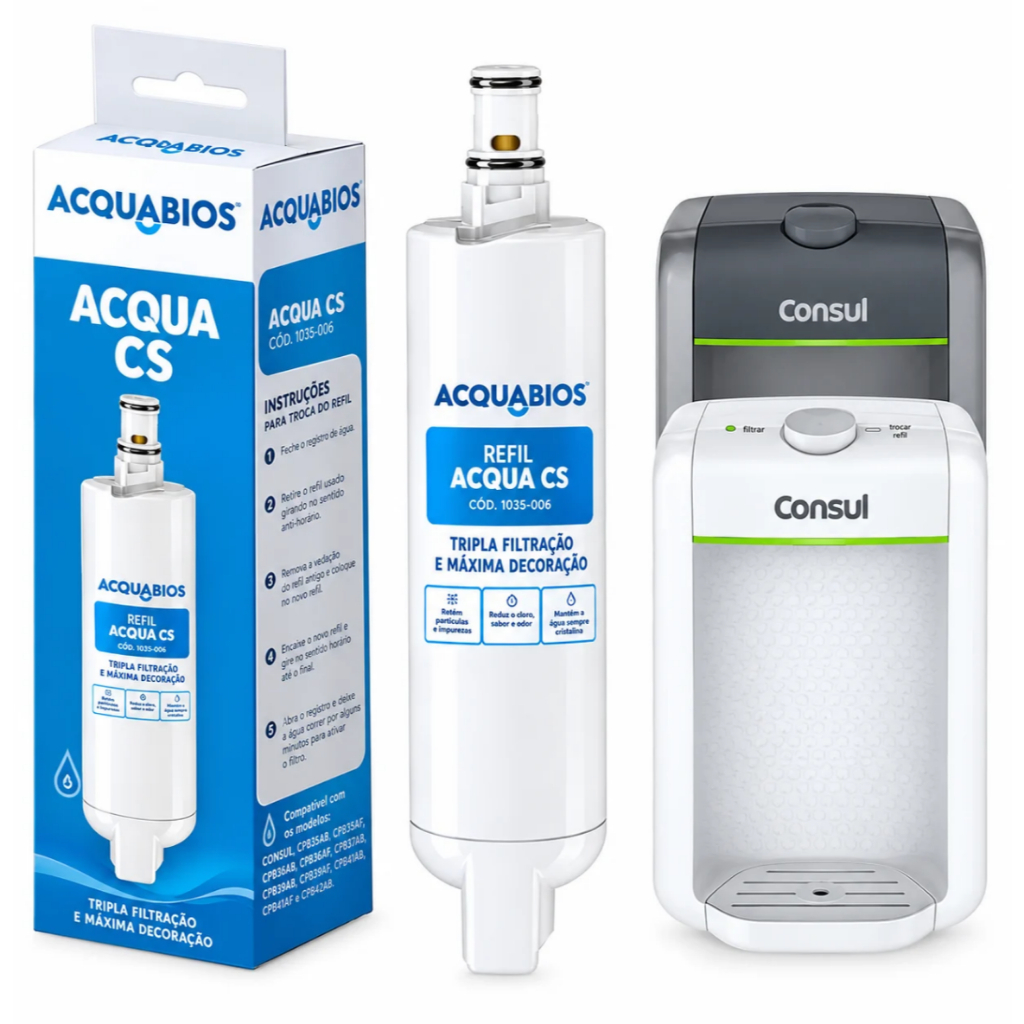 Refil Filtro Consul Para Purificador De Agua Cpc30 Cpc31 Cpb34 Cpb35 Cpb36 Acquabios