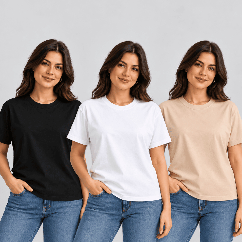 Camiseta Lisa Algodão Para o Dia a Dia Camisa Feminina Estilosa Moda Blogueirinha Influencer