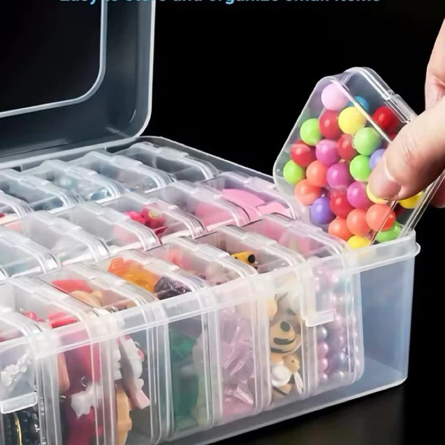 Caixa Organizadora com 30 potinhos. Organizador para acessórios, miçangas e itens em geral em Oferta na Shopee