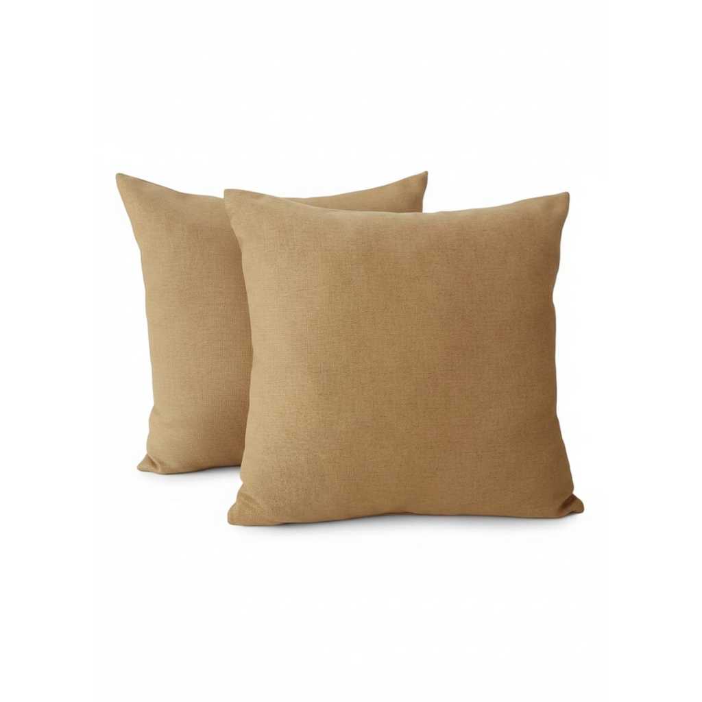 Kit 2 Capas de Almofada Decorativa 45x45 Linho Dourado