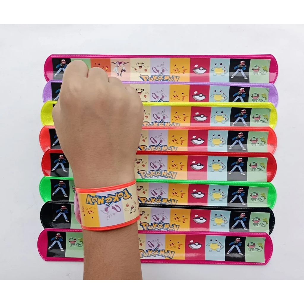 Pulseira Bate Enrola Personalizada Pokemon Lembrancinha Festa