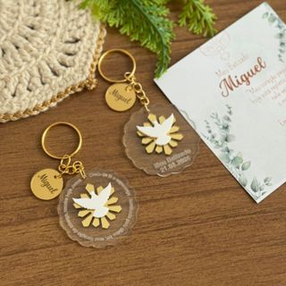 Kit Chaveiro Crisma Batismo Euscaristia Personalizado Com Nome + Cartão Lembracinha em Oferta na Shopee