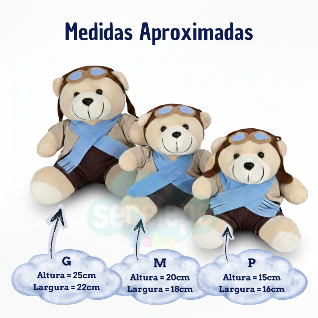 Trio Ursinho de Pelúcia Para Nicho Decoração Quarto Bebê Menino Menina
