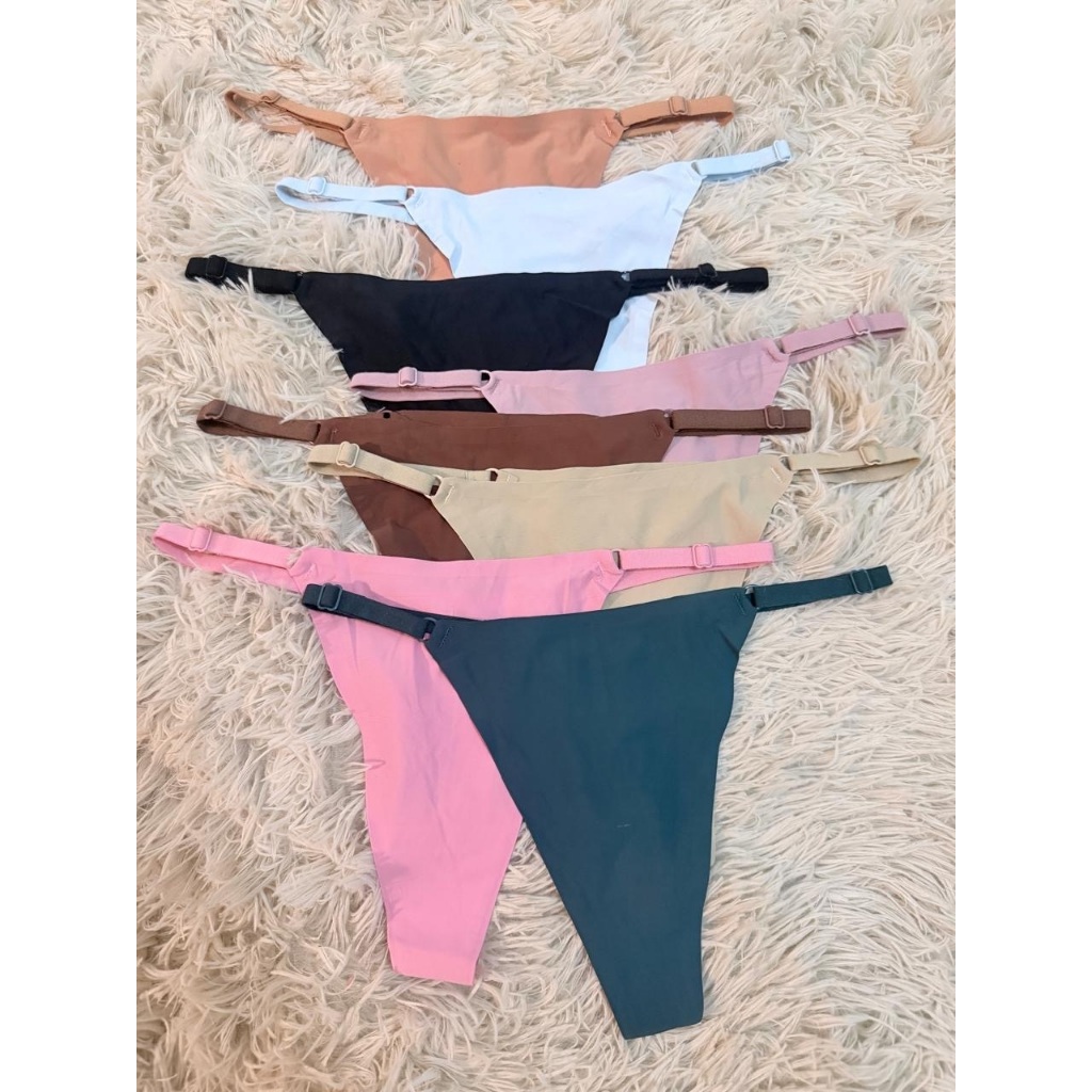 Kit com 10 Calcinha Corte A Laser Com Regulagem Tanga Sem Costura Fio Dental Poliamida Não Marca Lingerie — imagem 2 de 2