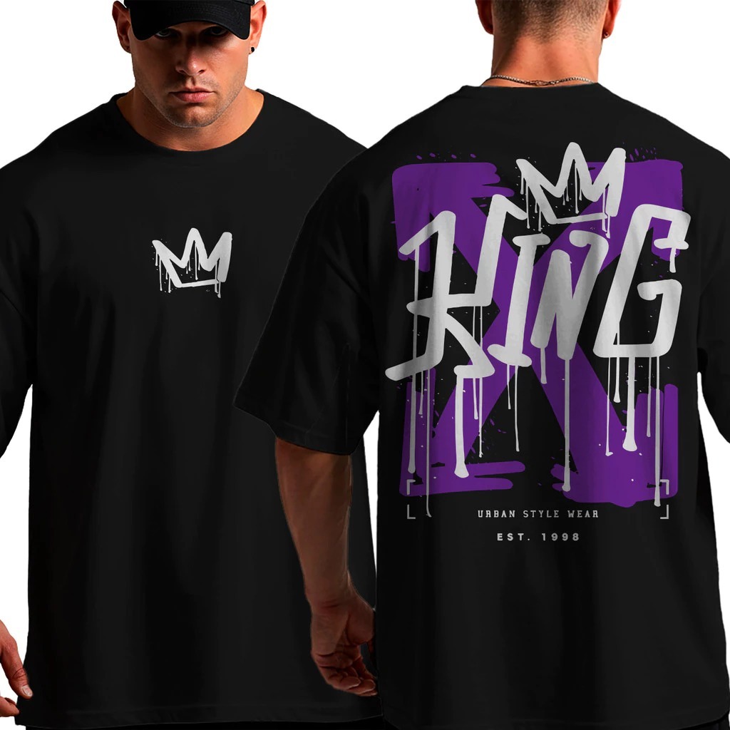 POLAR BEAR Camiseta Camisa Oversized Top para Academia Musculação Estampado King Streetwear  Algodão