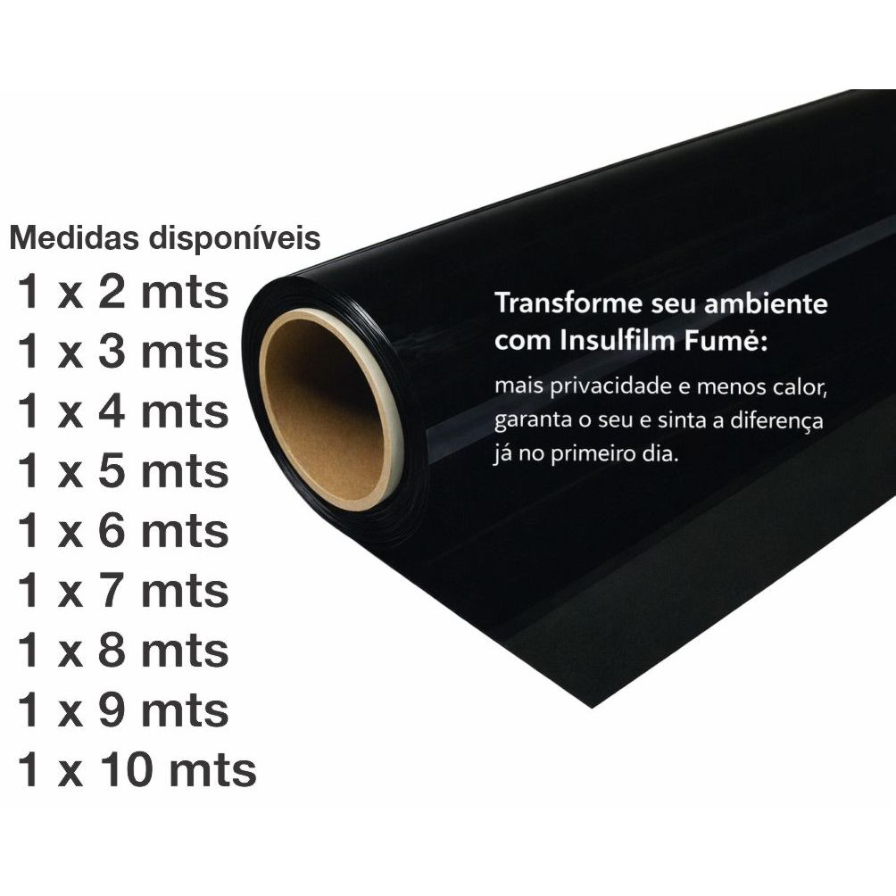 Insulfilm Fumê 1 MT Residencial Automotivo Janelas Portas Box em Oferta na Shopee