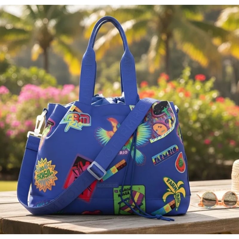 Bolsa tote carioca pach azul farm