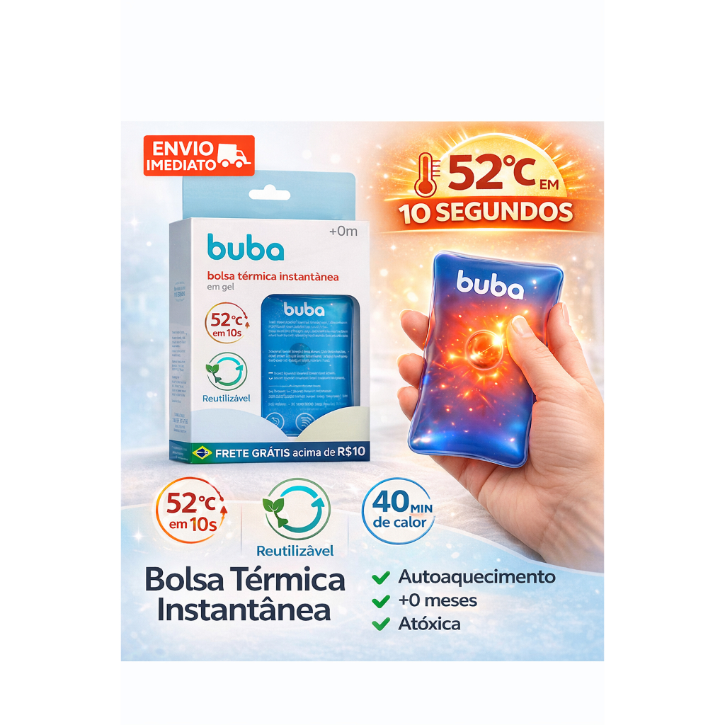 Bolsa Térmica Para Cólica Dores Bebe Adulto Em Gel Instantânea Buba