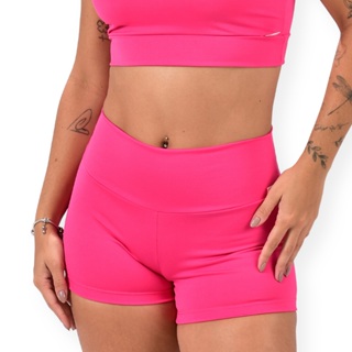 Shorts Curto Suplex Feminino Academia Cintura Alta Fitness  Zero Transparência em Oferta na Shopee