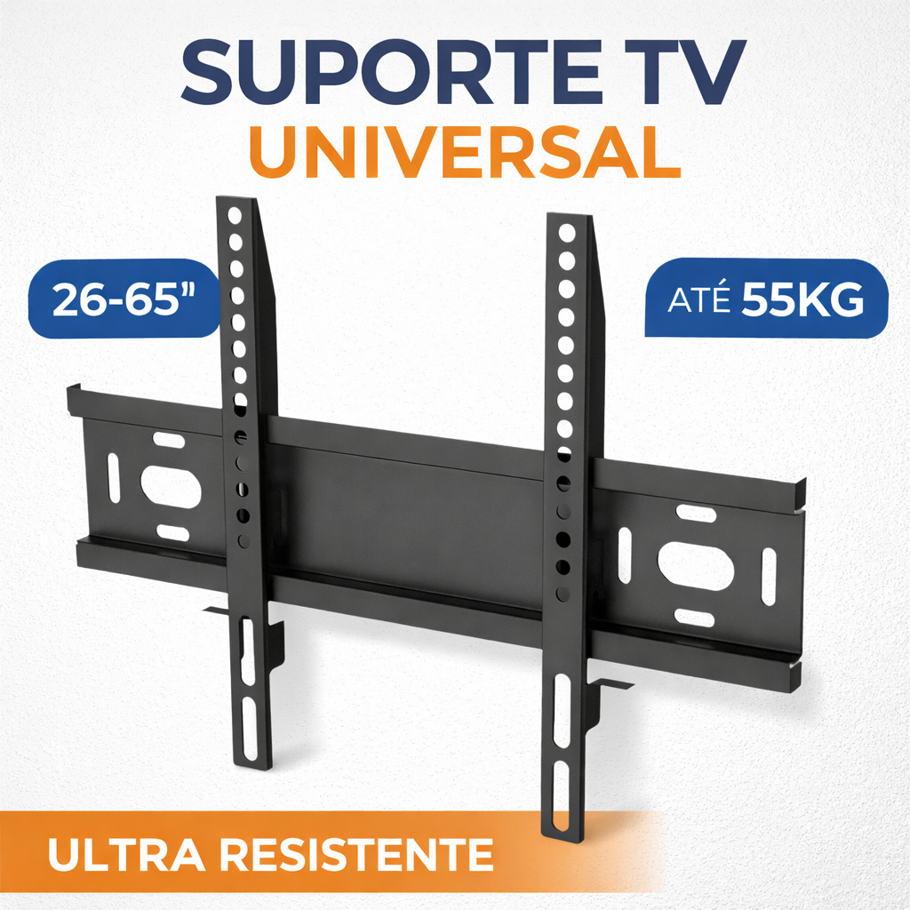 Suporte TV Universal Fixo 26 a 65 Polegadas 55kg Parede Compatível Samsung LG TCL Philips, e outras