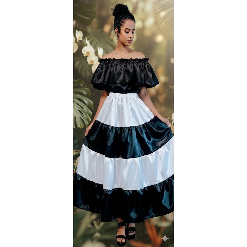 CONJ. MARIA NAVALHA-SAIA E BLUSA - 4,5M DE RODA-roupa de umbanda-ENVIAMOS O MAIS RÁPIDO POSSÍVEL---