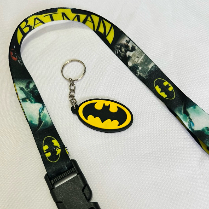 Kit Batman Cordão Tirante + Chaveiro Emborrachado