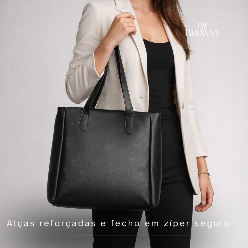Bolsa Sacola Feminina Tote Grande Sofisticada Couro Sintético Espaçosa e Resistente