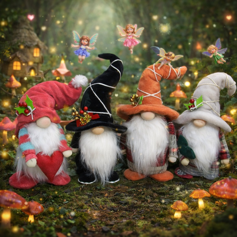 GNOMOS MÁGICOS NATALINO DECORAÇÃO NATAL ÁRVORE DE NATAL ENFEITE PARA SALA PISCA PISCA