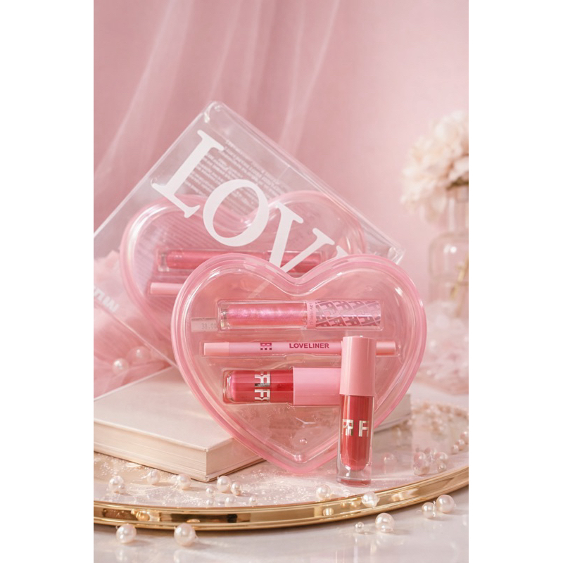 kit com 2 gloss kit gloss com lápis gloss brilhante gloss pigmentado lápis de boca kit maquiagem coração maquiagem