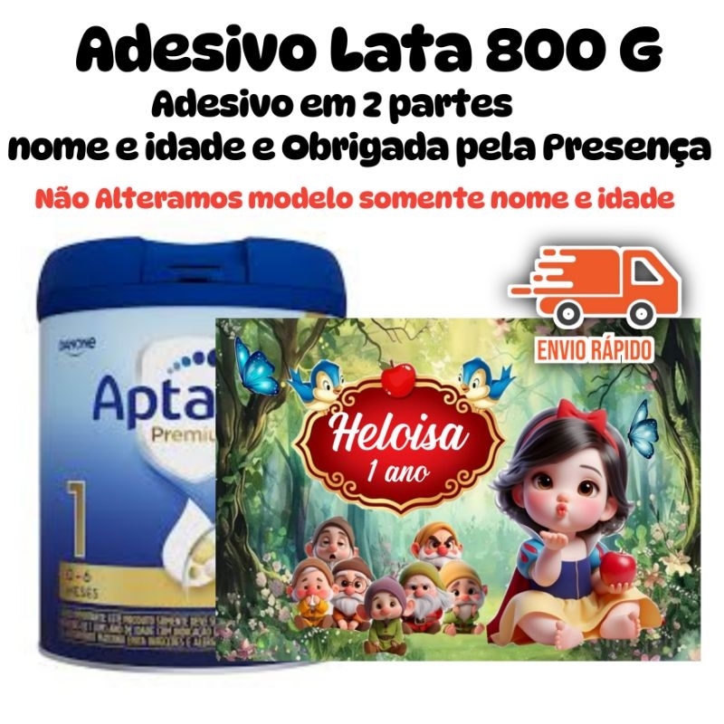 ADESIVO LATA 800G BRANCA DE NEVE BABY