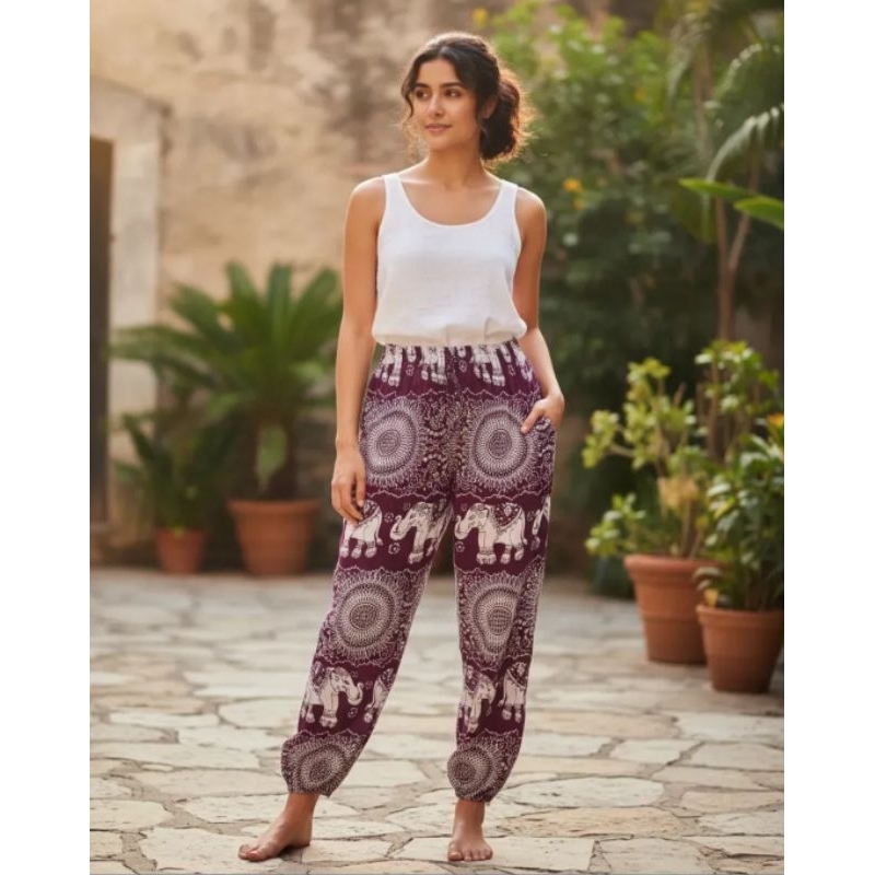 Calça saruel indiana unissex thai yoga free size importadas