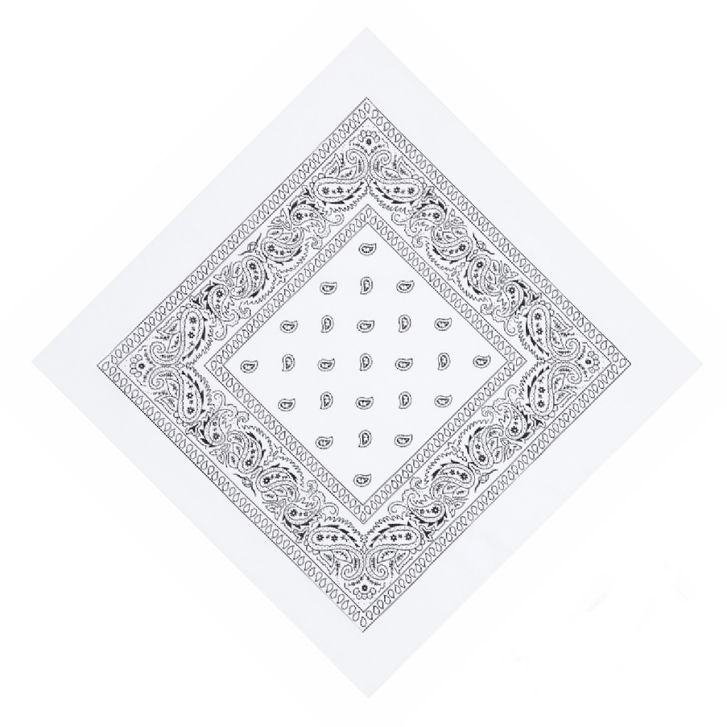 Bandana Lenço Rock Star Sports 55X55Cm branco