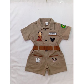 macacão infantil Mick&y safari em Oferta na Shopee