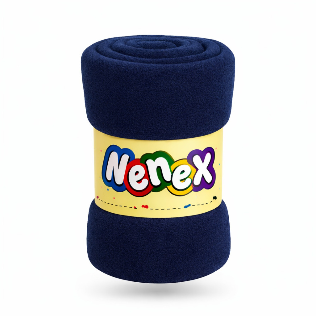Manta Nenex Azul Marinho | 1,10m x 90cm | Cobertor Infantil Macio Antialérgico Para Bebê