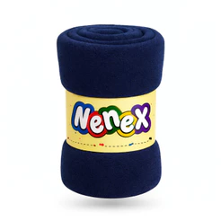 Manta Nenex Azul Marinho | 1,10m x 90cm | Cobertor Infantil Macio Antialérgico Para Bebê