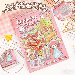 Caderno Adesivo 3D 20 Cenarios 40 paginas Criativo Scrapbook Diy Com Pinça Montar Comodos Diversos em Oferta na Shopee