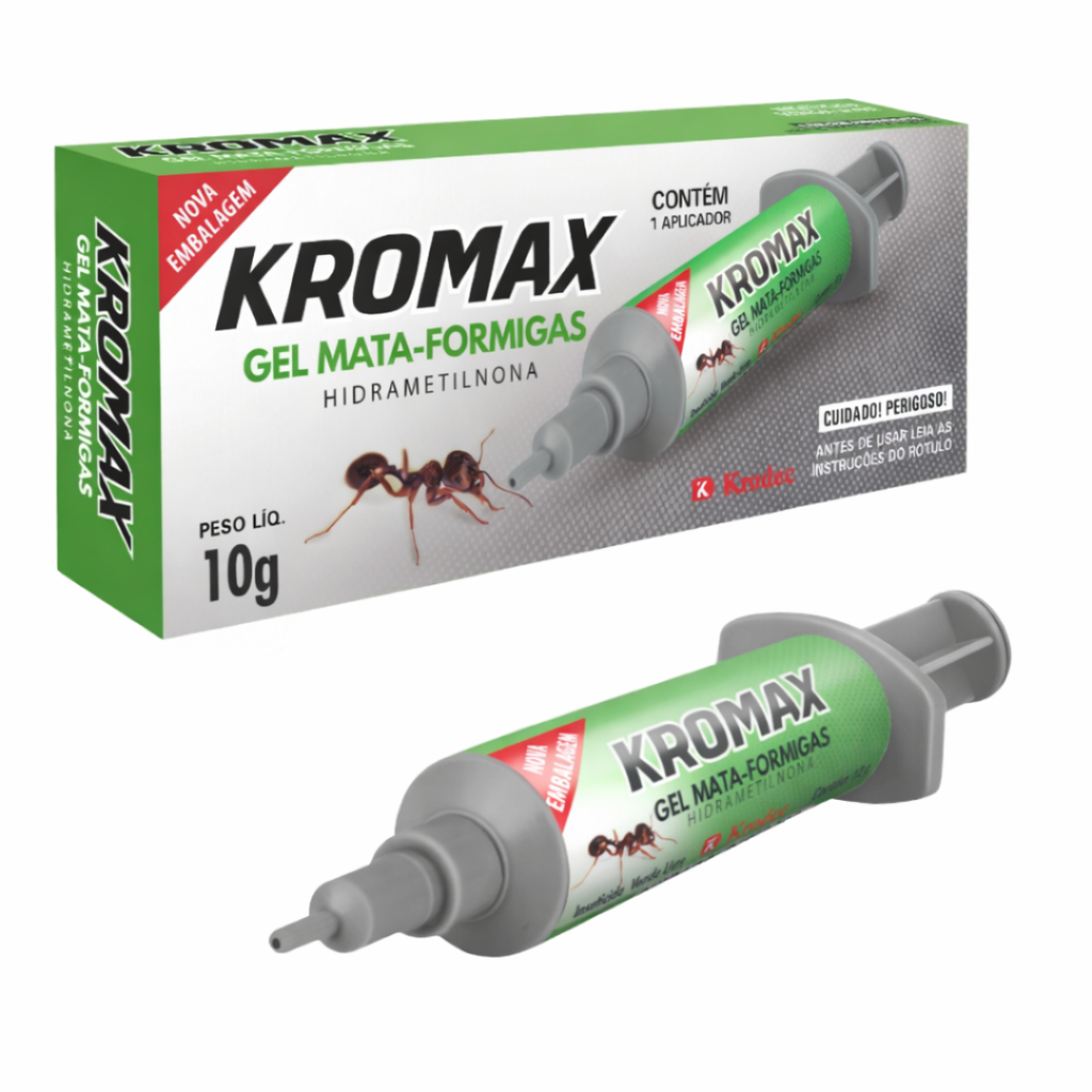 Gel Combate Formigas e Colonias Inseticida Kromax Seringa 10gr un