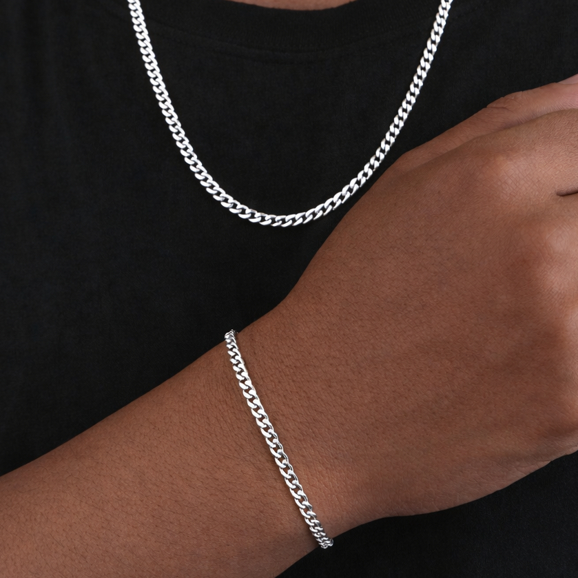 Corrente Colar Cordão Masculino 3mm Pulseira Aço Inox Prata Legítimo 45cm 60cm 70cm em Oferta na Shopee