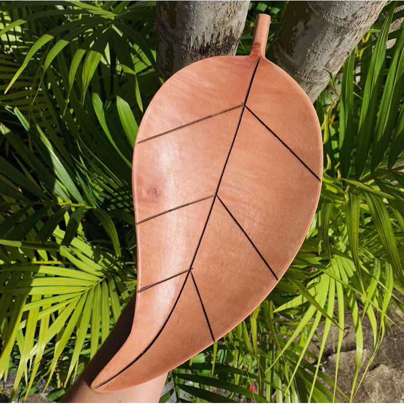 Gamela Folha Em Madeira Para Mesa Posta Folha Decorativa Recipiente Natural