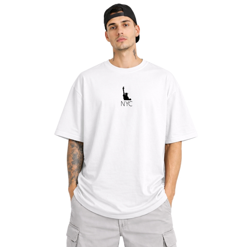 Camiseta Oversized Masculina Streetwear Estampada Algodão Confortável Academia e Dia a Dia