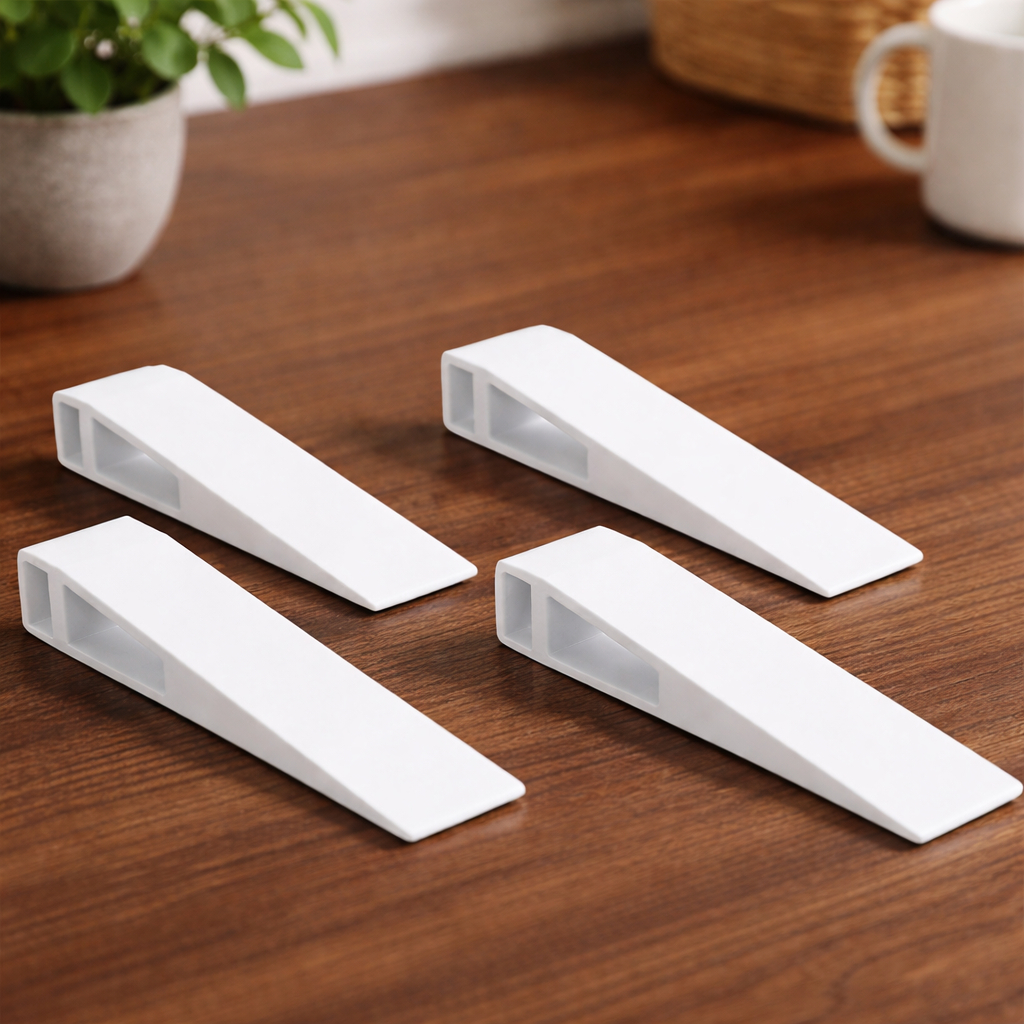 Kit 4x Calço Trava Porta Cunha Aparador Protetor Impacto