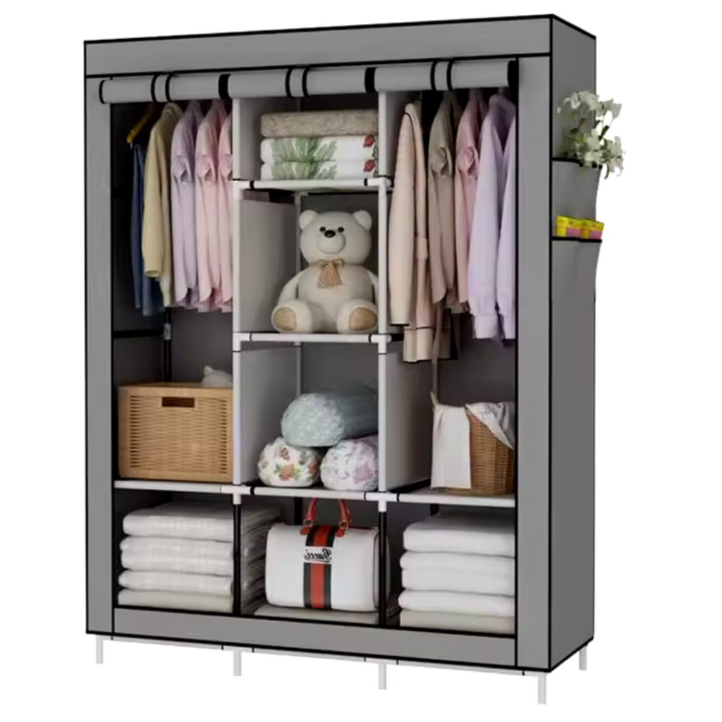 Guarda Roupa Desmontável Dobrável Grande Casal Estilo Closet Organizador de Roupas Praticidade