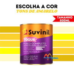 Tinta Acrílica Fosco 800ml Tons De Amarelo Toque Fosco Completo Parede Suvinil