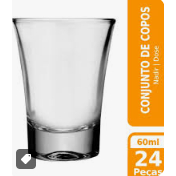 Conjunto de Copos Nadir 60ml Olé Dose Referência:2304 Embalagem com 24 Peças