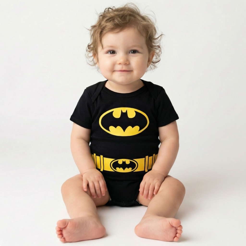 Body Bebê Batman Menino Conjunto Infantil    Mesversario Temático Envio Rápido Barato Promoção
