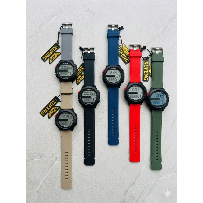Relógio Digital Masculino XUFENG Original – A Prova D’Água 30M, Esportivo, LED, Cronômetro, Alarme, Pulseira Silicone