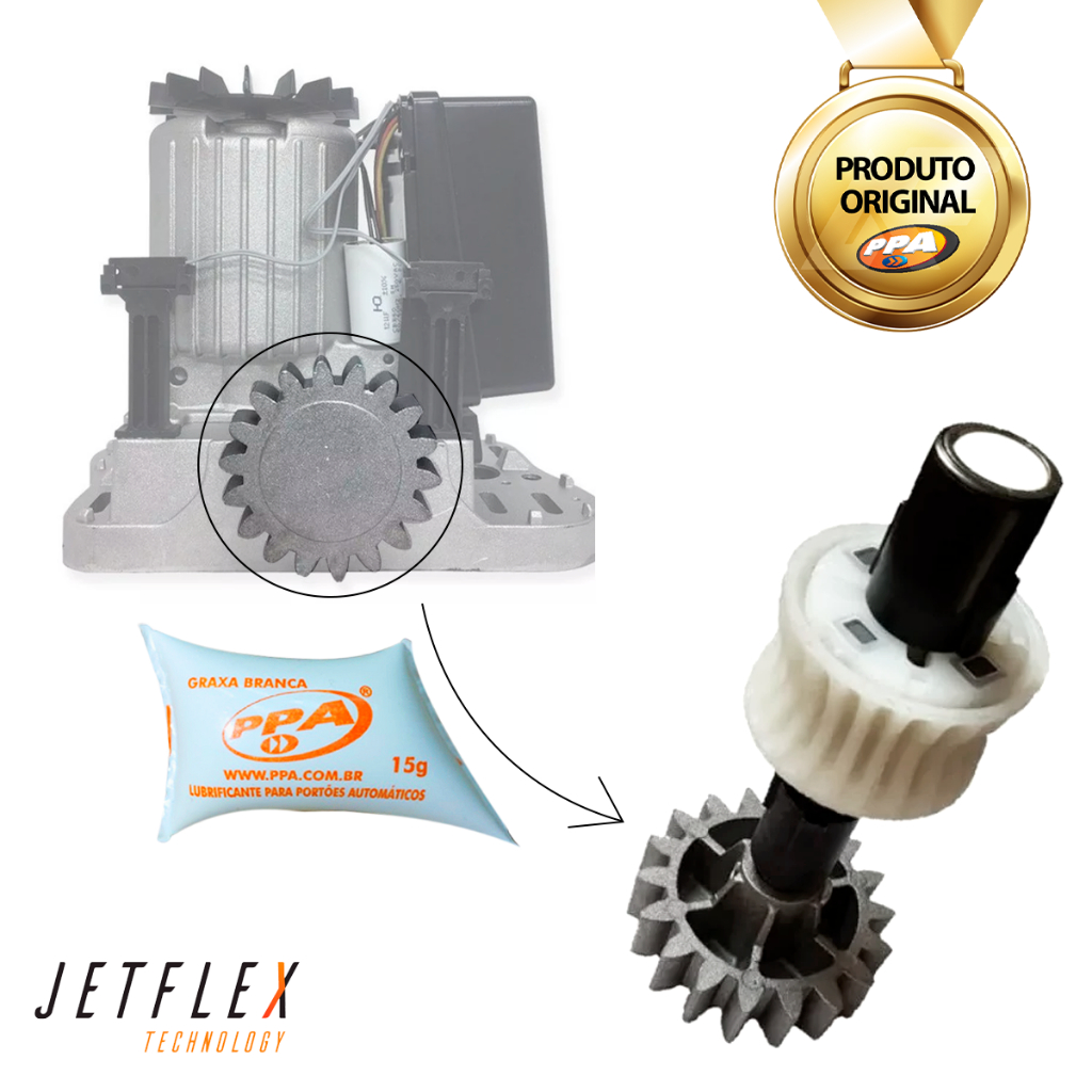 Kit de Eixo Coroa Z23 Engrenagem Z18 Encoder + Graxa Marca PPA