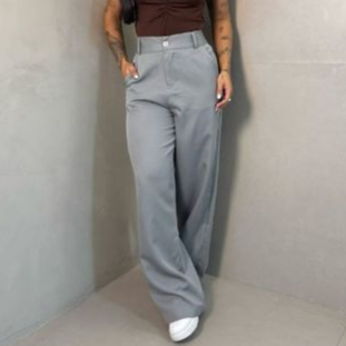 Calça Pantalona Alfaiataria Premium Cintura Alta Com Bolso PROMOÇÃO