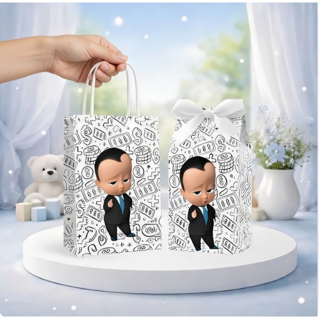 Kit Sacolinha Surpresa e Caixinha Milk Personalizada do Poderoso Chefinho