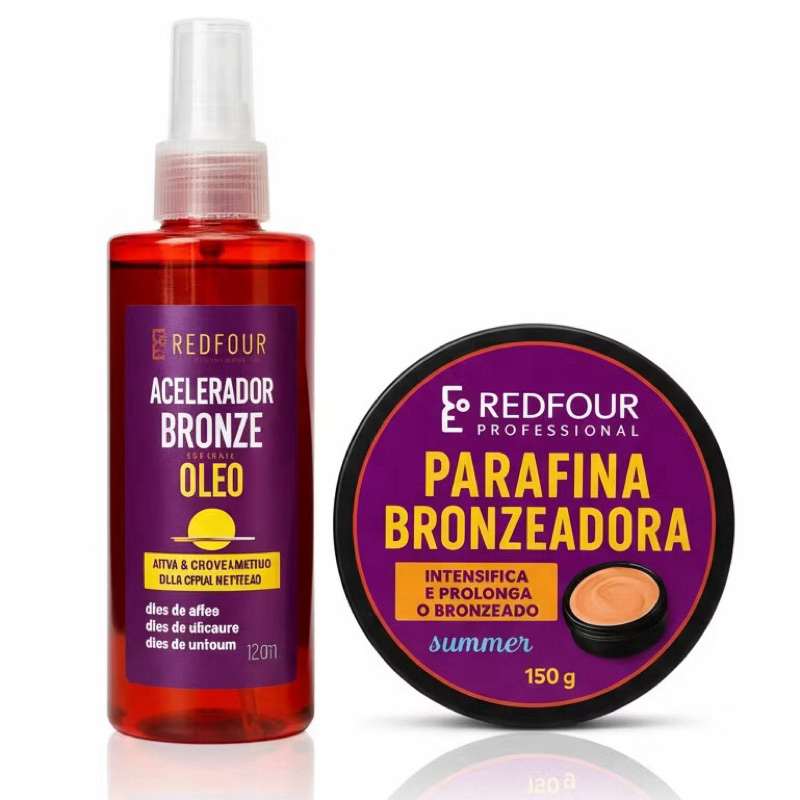 Kit Bronzeador 120ml + Parafina | Bronzeado Rápido | Hidratação Intensa | Verão Bronzeado Dourado Rápido