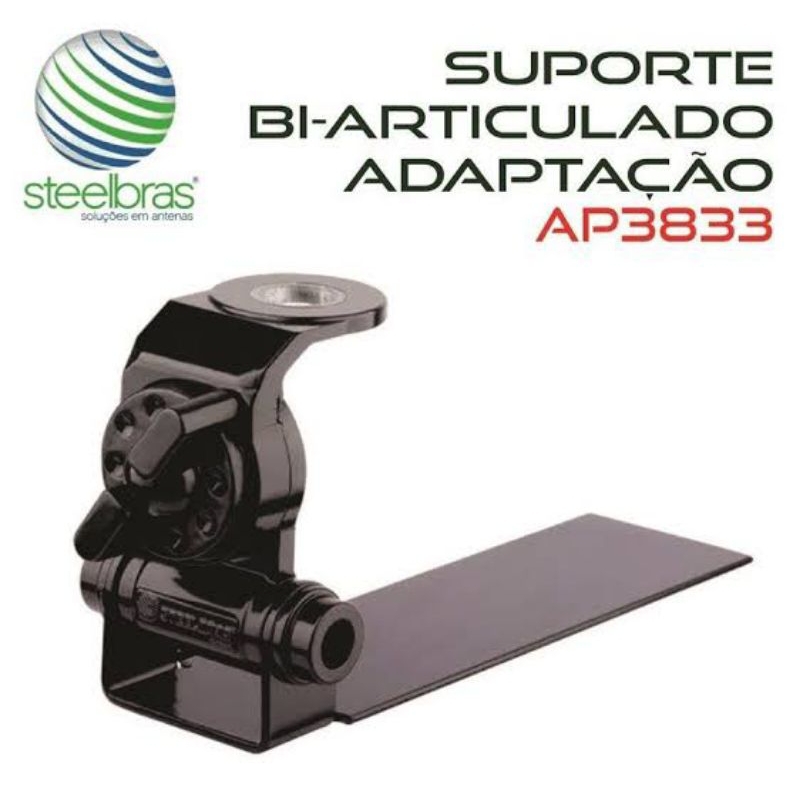 Suporte Biarticulado ANTENA PX / VHF  CAMIONETE / CAMINHAO Adaptação Steelbras - AP3833