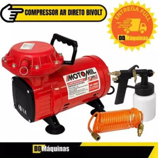 Compressor De Ar direto 2,3 Pés Com Pistola e Mangueira Bivolt - MOTOMIL em Oferta na Shopee