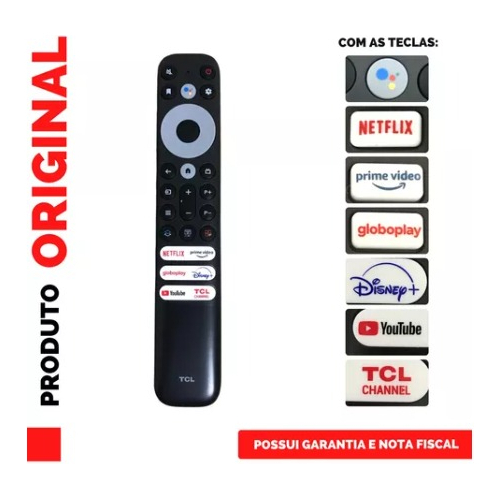 Controle TCL RC802V FLR1 Smart TV Comando de Voz Compatível TCL Original