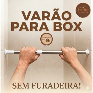 Varão Tubo Extensível Ajustável Sem Furos Cortina Box Banheiro Guarda-Roupa Multiuso
