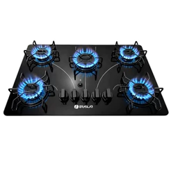 Fogão Cooktop 5 Bocas a Gás Ultra Chama 127V/220V Bivolt Acendimento Automático Vidro Braslar
